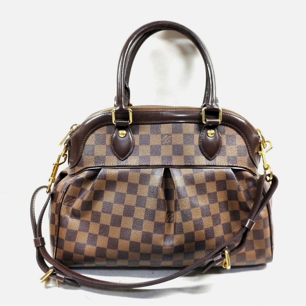 Checkered Brown Handbag
